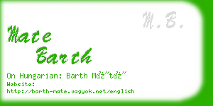 mate barth business card